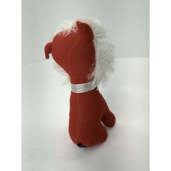 Vintage Felt Velvet Sawdust Stuffed Red Lion Made in Japan 7 Inch - Picture 4 of 7